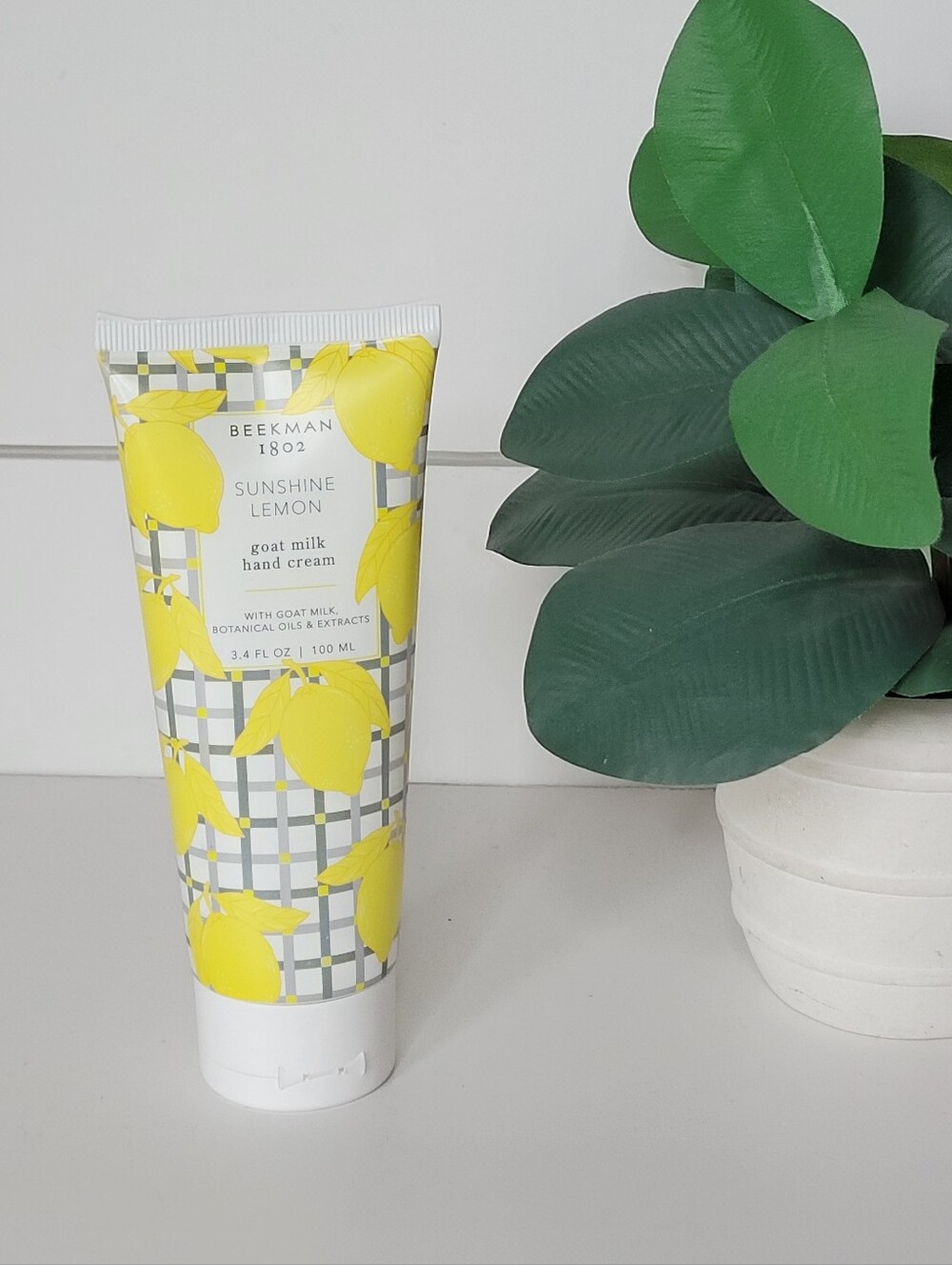 Beekman 1802 Sunshine Lemon Goat Milk Hand Cream - Yellow and Gray